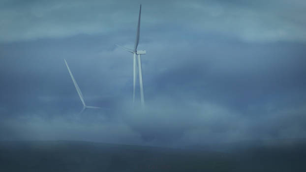 Dark Moody Majestic Melancholy Windmill Poster