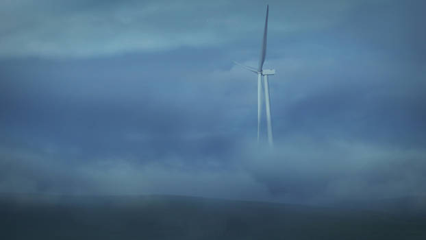 Dark Moody Majestic Melancholy Windmill Poster