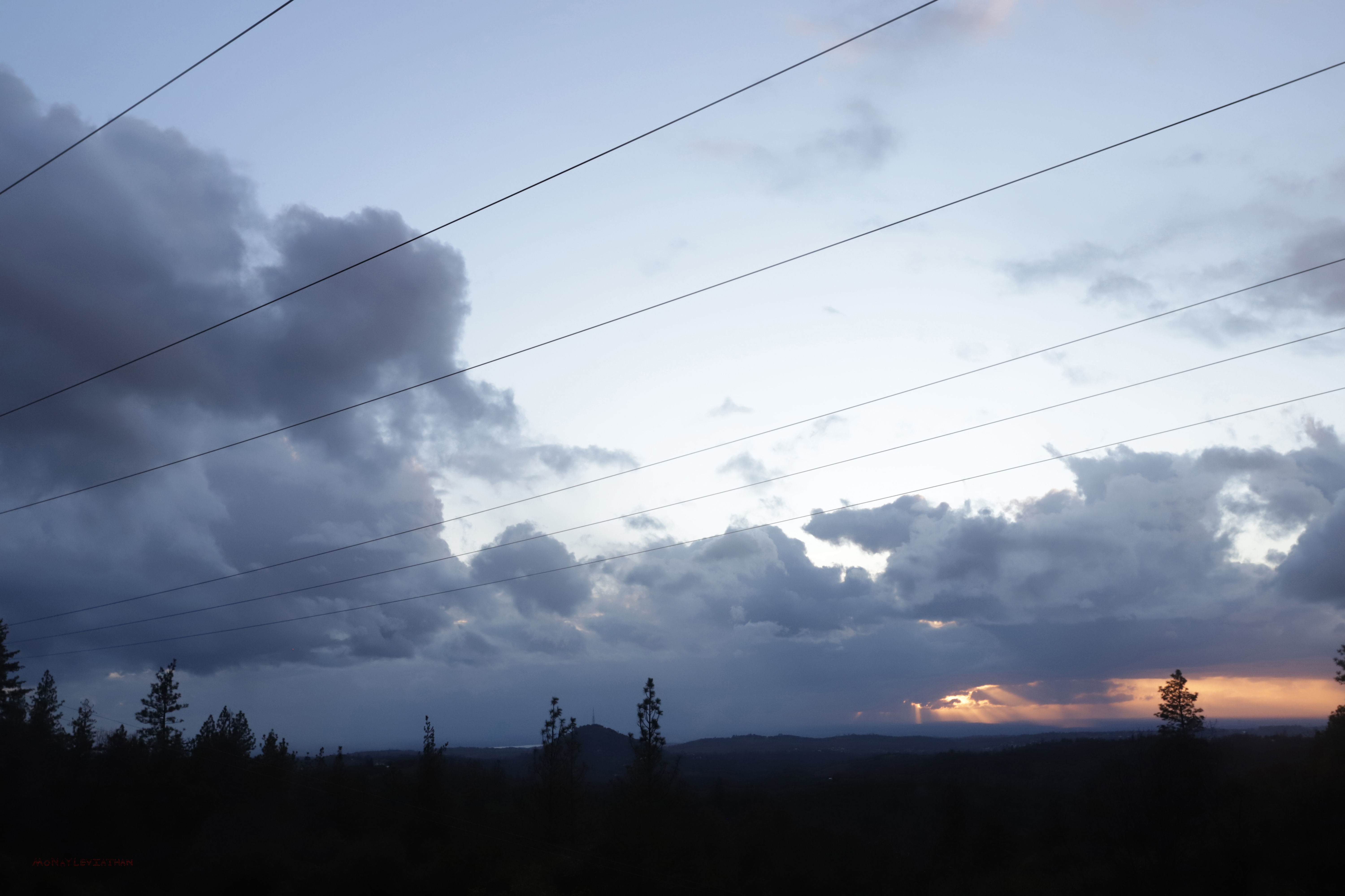 Dark Blue Gray Mysterious Beckoning Sunset Clouds