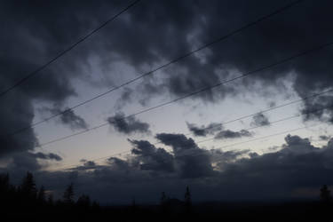 Dark Grayish Blue Enigmatic Evening Clouds