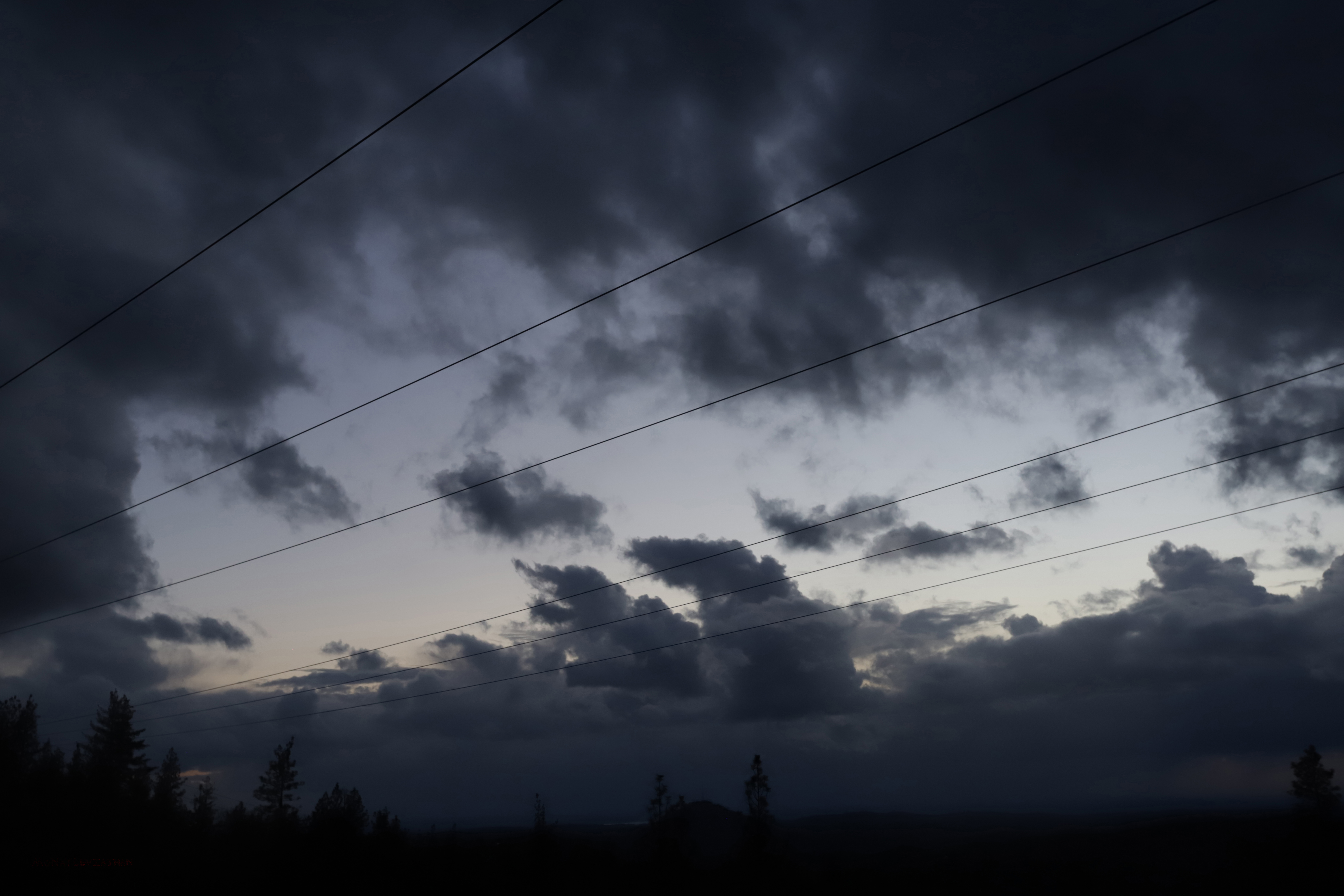 Dark Grayish Blue Enigmatic Evening Clouds