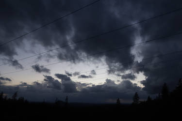 Dark Grayish Blue Enigmatic Evening Clouds