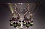 earrings - green pearls by Sizhiven