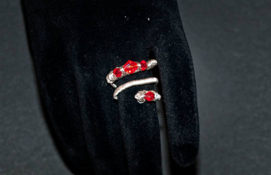 rings - silver and red