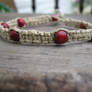 Hemp bracelet with Red beads