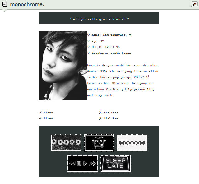monochrome | f2u custom box code by baekmii on DeviantArt