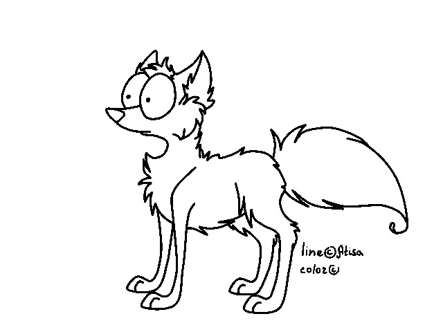 Ms Paint Canine Lineart