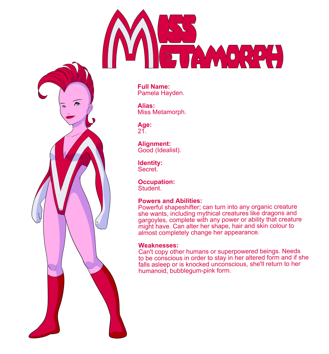 Metamorphic Characters Superhero Profile: Miss Metamorph by DinaMNealey on DeviantArt