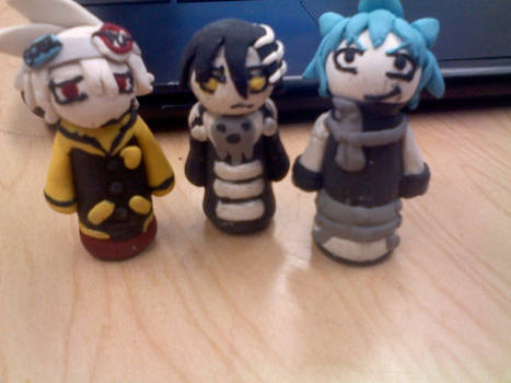 Clay Chibi's of Black Star, Death the Kid and Soul