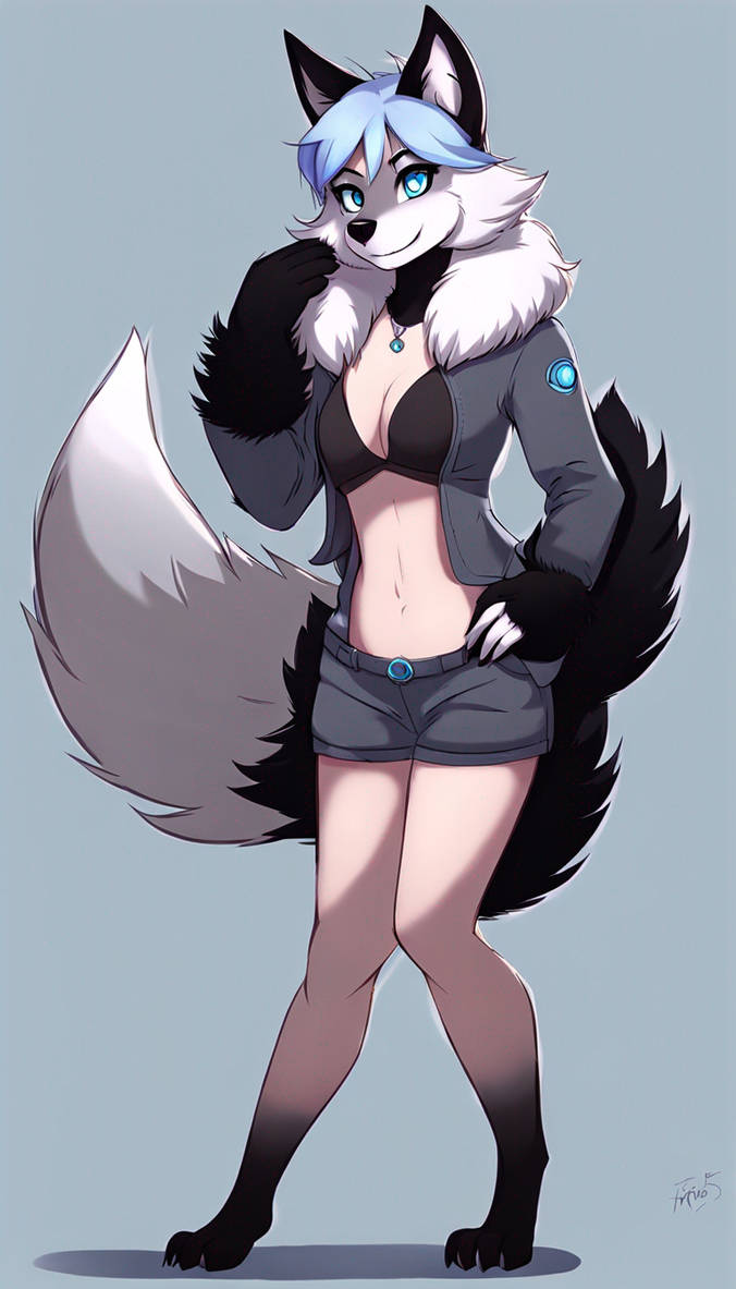 Cute cartoon wolf