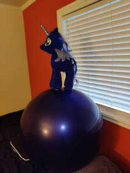 Princess Luna on a giant navy blue balloon