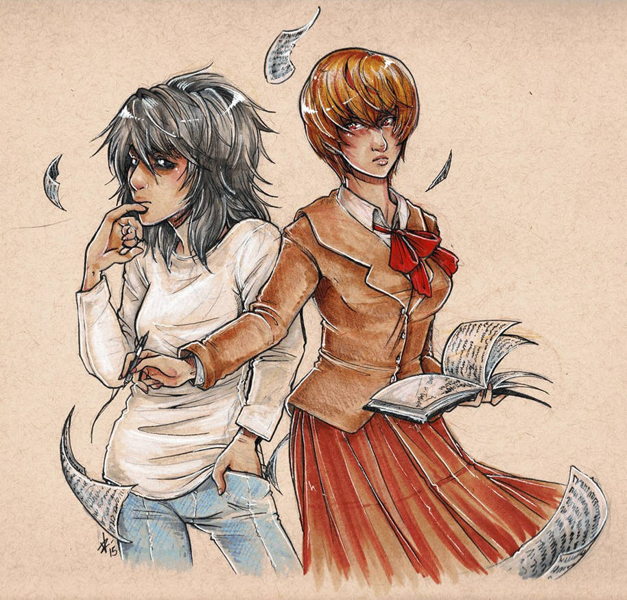 wallpapers Death Note L Manga Pfp death note but with lesbians by
