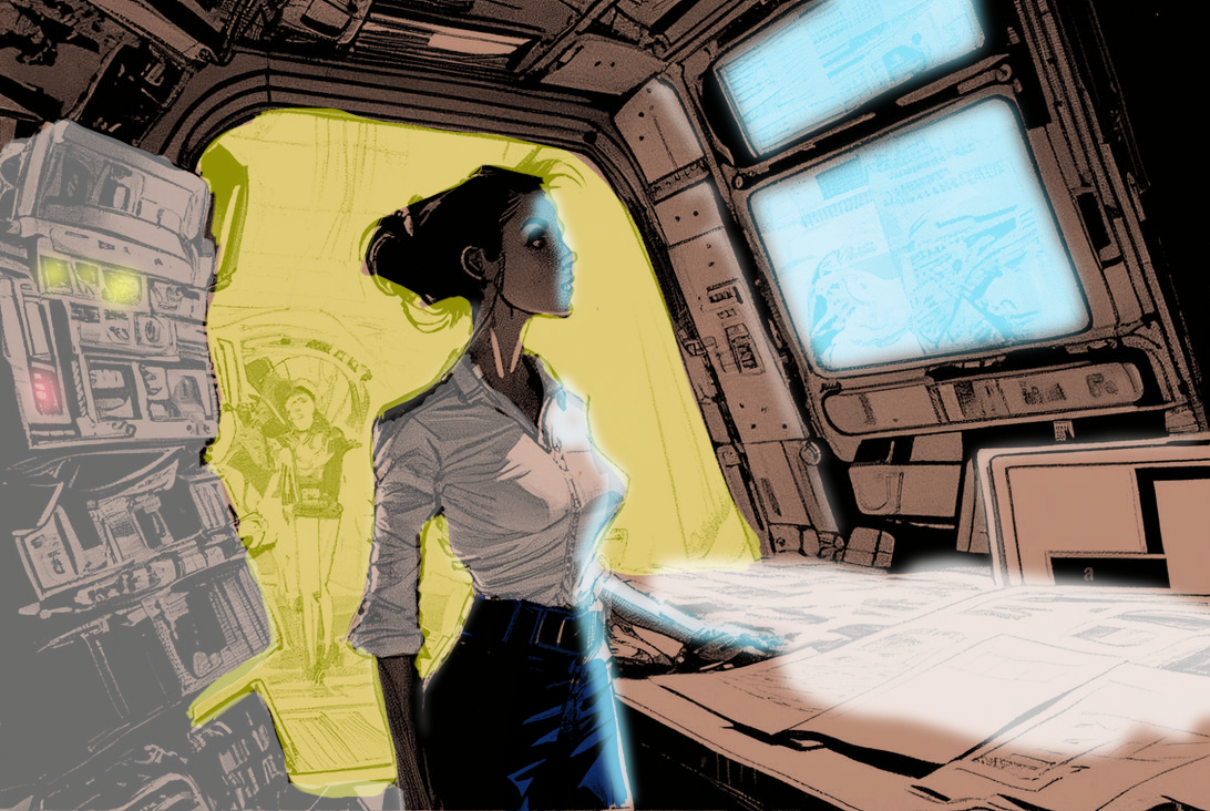 Cfors Illustration Cluttered Spaceship Interior St by PhantomParticle ...