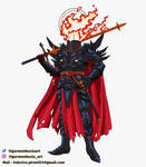A fire genasi paladin warlock villain by GarmonboziaArt