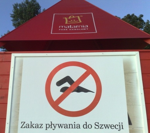 No swimming to Sweden allowed.