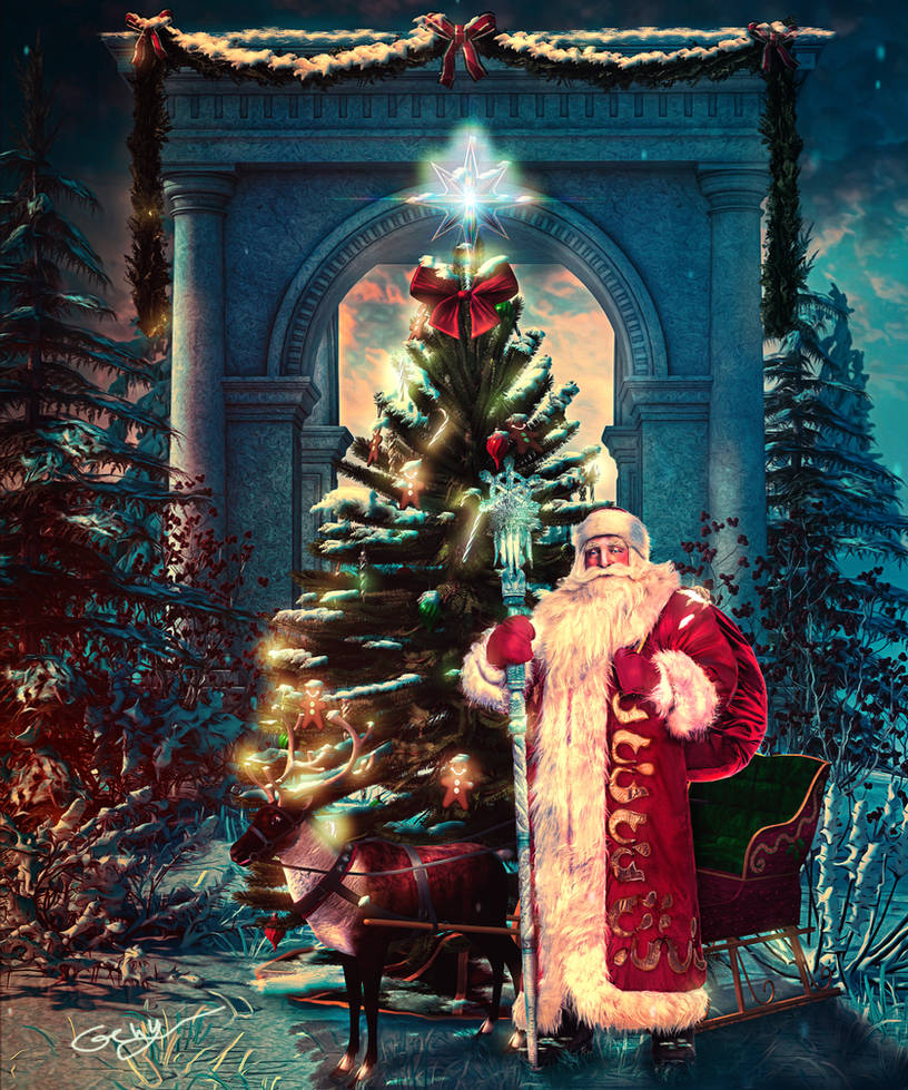 Santa Claus and Tree by Sinphie on DeviantArt