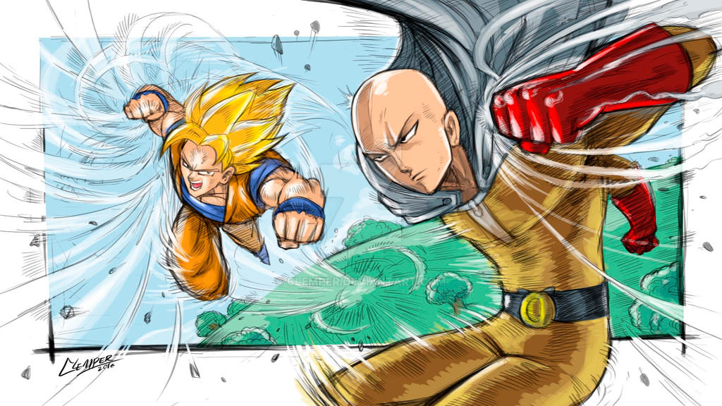 Goku Vs Saitama By Clemper by clemper on DeviantArt