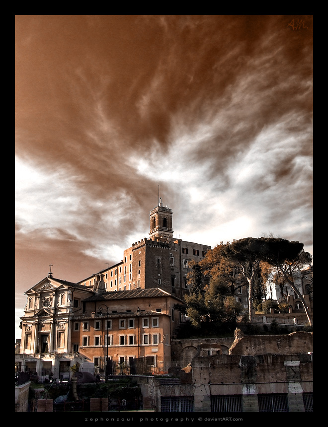 A monochrome sight of Rome