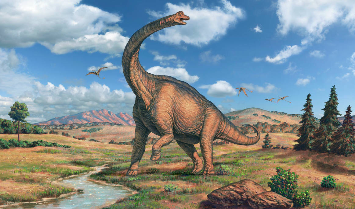 Люди мезозойской эры. Брахиозавр динозавр. Юрский период Брахиозавр. Брахиозавр динозавры Юрского периода. Динозавр плахитиозавр.