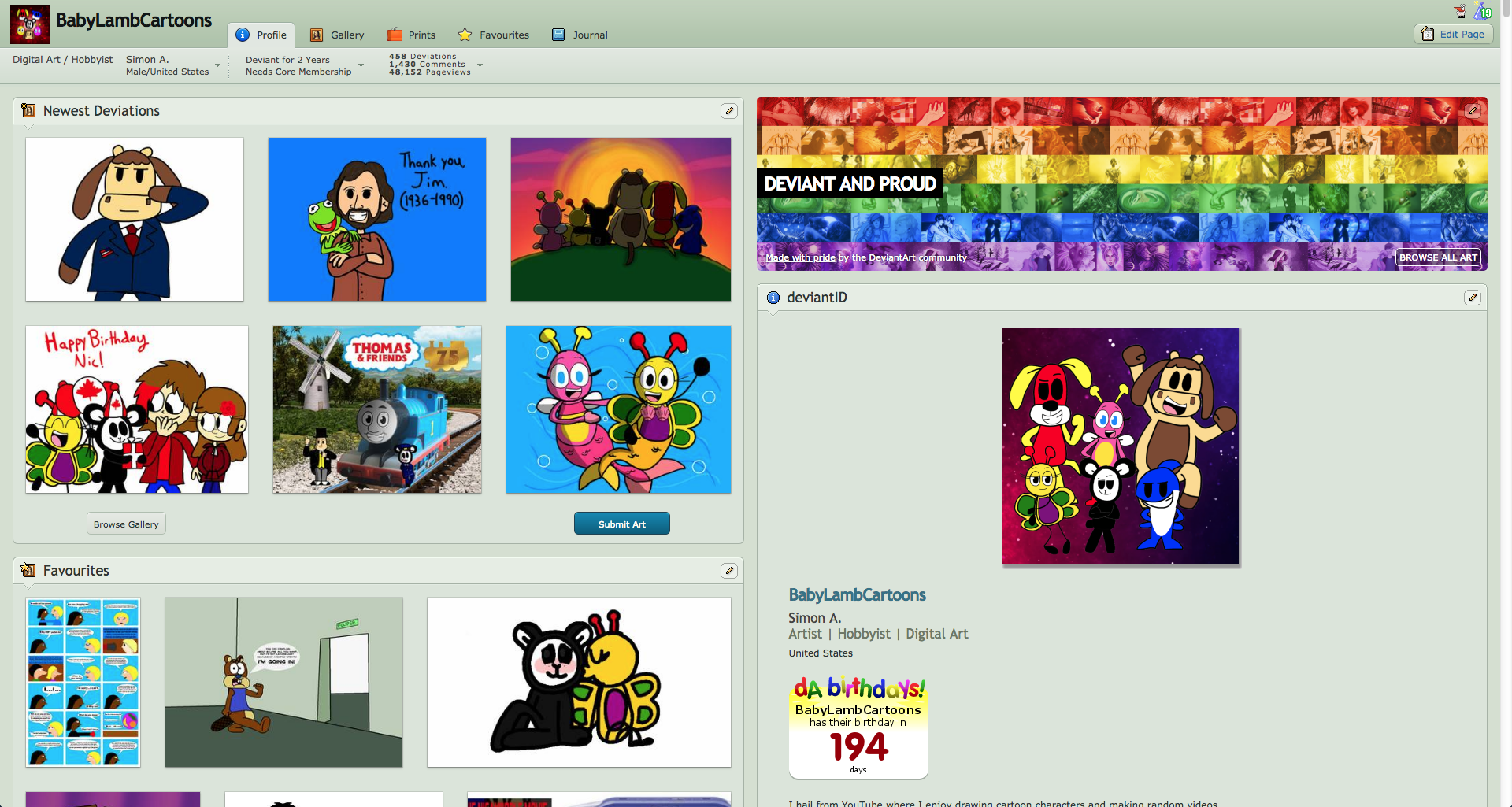 Generic Deviantart Profile My Original DeviantArt Profile by BabyLambCartoons on DeviantArt