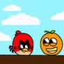 Annoying Orange meets Angry Bird