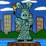 Belle as the Statue of Liberty