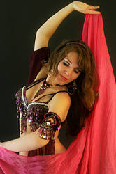 Purple and pink belly dancer