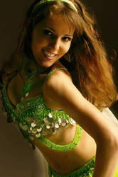 green belly dancer