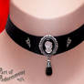 Harlequin Cameo Velvet Choker