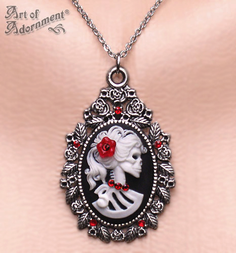 Madam Muerte Skull Cameo Necklace