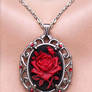 Gothic Rose Cameo Pendant Necklace