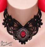 Sanguine Gothic Rose Cameo Lace Choker by ArtOfAdornment