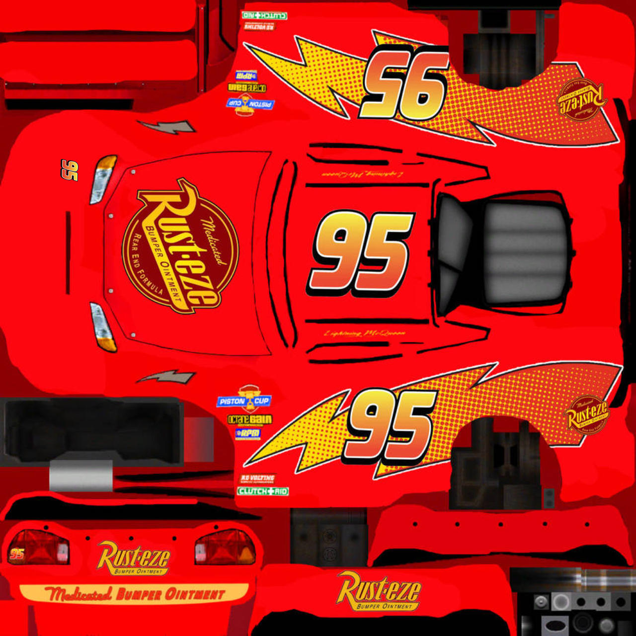 Rookie Throwback RP Lightning McQueen Texture by Davidgracian2006 on ...
