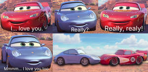 McQueen and Sally Kiss (Shrek Reference)