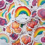 Art Stickers, White Frame, High Quality, Colorful