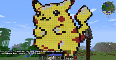 Pikachu Pixelart on Minecraft