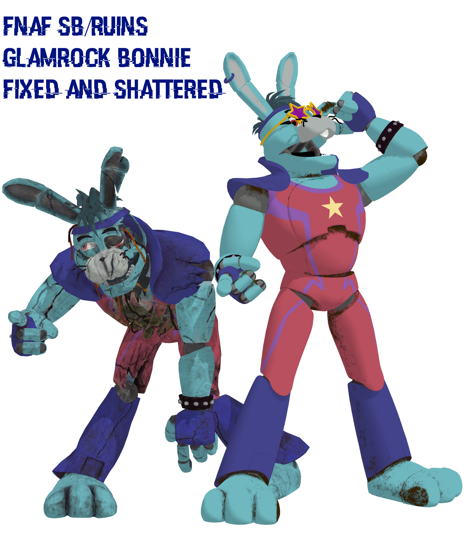 Update Glamrock Bonnie +Shattered version (both models by me