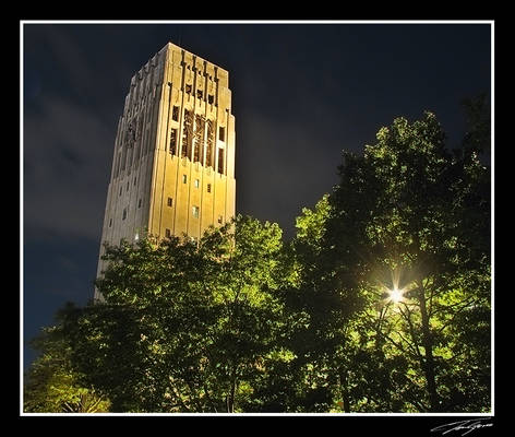 Clock tower at night