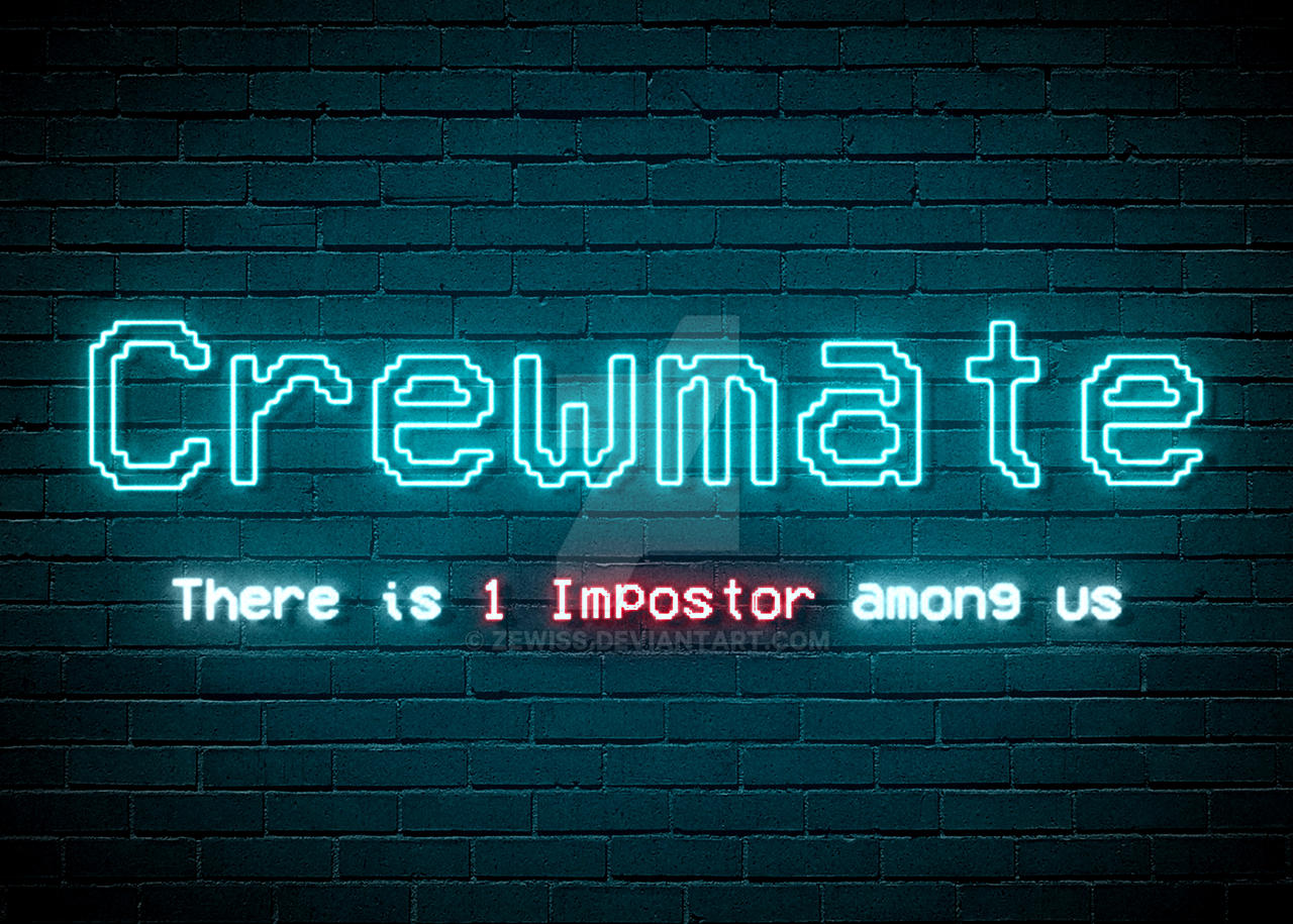 Crewmate Sign AMONG US Crewmate Neon Logo by ZeWiss on DeviantArt