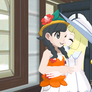 Pokemon Sun and Moon - Lillie and Mizuki Hug