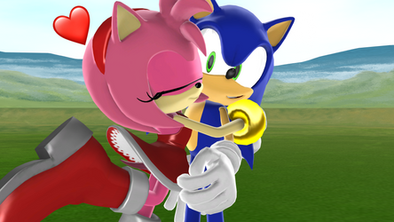 Sonic X - Amy Hugging Sonic
