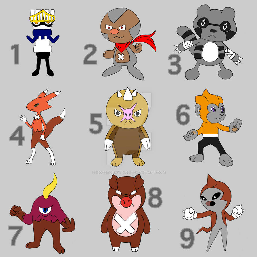 Gen 1 basic Fighting Fakemon by NozeyDrawings on DeviantArt
