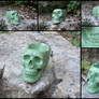 Dark green skull ashtray