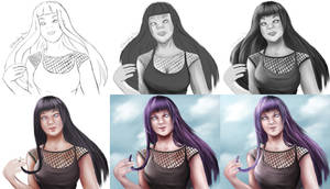 Hinata Hyuga Steps Process