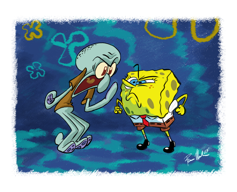 Spongebob Vs. Squidward by embrio on DeviantArt