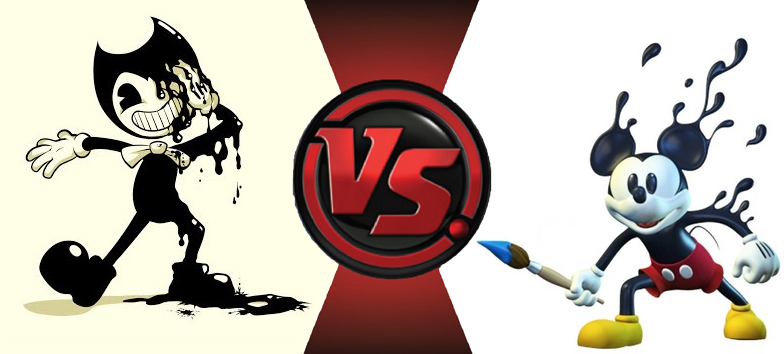 Bendy VS Epic Mickey! Cartoon Fight Club Idea!