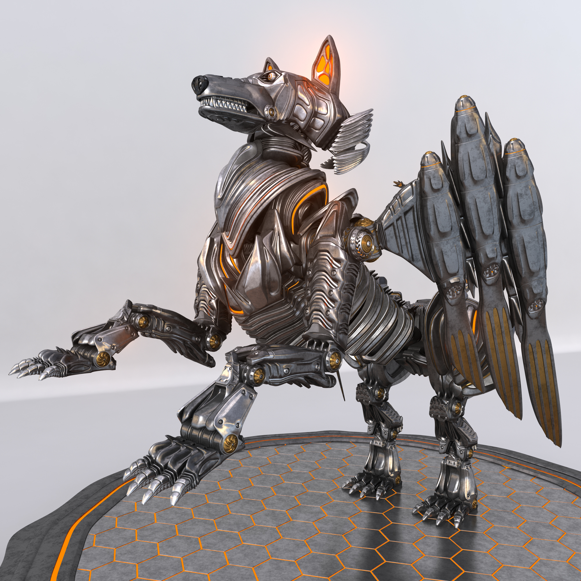 Winged Wolfbot Pose 2