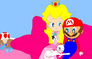 Lilly admires Mario and Peach's Love