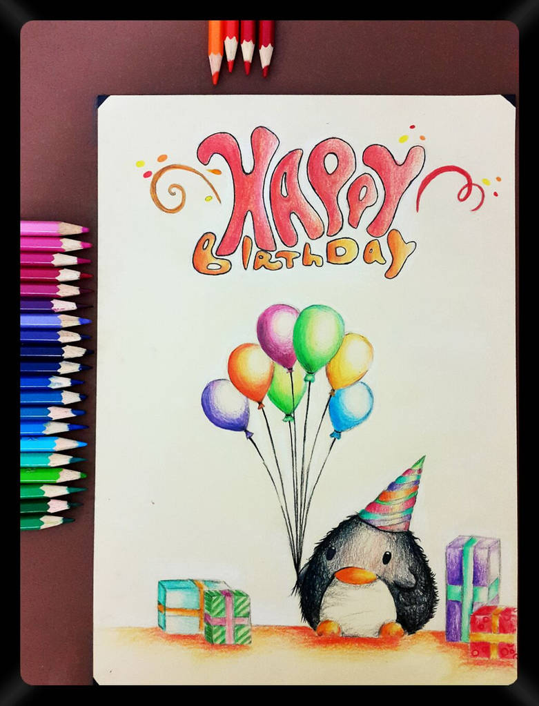 Pencil Drawing 33, A birthday card to my friends! by NasiK2424 on ...
