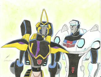 Prowl and Jazz Transformers Animated